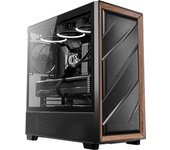 Antec Flux 5 ventiladores PWM de alto flujo de aire Panel frontal fabricado en nogal Radiador de 420 mm Conexión trasera Placa base proporciona hasta 9 ventiladores al mismo tiempo PC Madera,