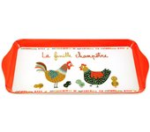 Les Trésors De Lily [R7109] - Bandeja para tartas de melamina naranja y blanca 'Hooks' - 30x15 cm (la familia del campo) naranja
