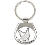 LaPerm Cat - keychain with a cat, keychain with a print, personalized pendant from the Art-Dog brand plata