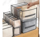 Organizador de almacenamiento de ropa, armarios, cajones, separador para dormitorio, caja de almacenamiento, organizador de guardarropa para calcetines, ropa interior 32*12*12cm,7grids negro