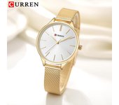CURREN Reloj con Correa de Red para Mujer, Reloj Simple de Moda para Mujer, Reloj de Moda para Mujer, Reloj para Mujer