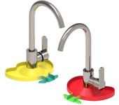 Alfombrilla de silicona para grifo de cocina, con diseño de flores, para fregadero, escurridor, protector de encimera de baño, dispensador de champú y jabón, bandeja de secado rápido amarillo