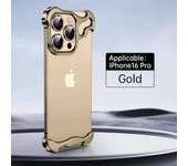 Para iPhone 16 15 14 13 12 Pro Max Funda de teléfono sin bordes de aleación de aluminio de moda Protección de lente alienígena Cubierta de parachoques a prueba de golpes For iPhone 13 Pro Max negro