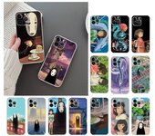 Funda de teléfono para Iphone 14 Pro Max 13 12 11 Pro Max Xs Xr X 12mini 7 8 14 Plus Se Spirited Away negro sin cara Funda iphone 14ProMax