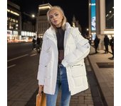 Chaqueta De Algodón De Plumón Chaqueta De Algodón Cálida A Prueba De Viento Suelta Y Gruesa De Invierno De Longitud Media para Mujer M negro