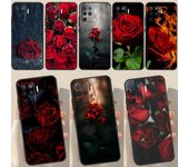 Funda con flor rosa roja para OPPO Find X3 Lite X5 Pro A5 A9 A31 A53 S A83 A91 A93 A54 A74 A94 A15 A16 A52 A72 OPPO A52