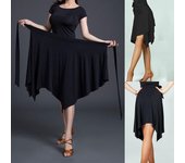 Falda de baile negra para mujer, faldas de baile latino Salsa Tango con cordones, Ropa de baile M