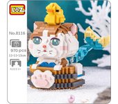 LOZ 8116 sirena gato princesa baño termal pato mascota Animal muñeca Mini bloques de diamante juguete de construcción para niños sin caja