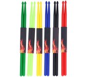 Paquete de 6 pares de baquetas de nailon 5A, profesionales, ligeras, duraderas y antideslizantes para adultos y niños.