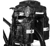 Bolsa trasera multifuncional 3 en 1 para bicicleta, bolso de hombro impermeable para bicicleta, bolsa para sillín de bicicleta, carga para bicicleta negro