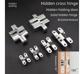 Bisagra cruzada oculta de acero inoxidable engrosada para puertas plegables europeas