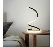 Lámpara de mesa LED moderna, lámpara de decoración de escritorio, luz de línea en espiral negra y dorada, iluminación interior para dormitorio, mesita de noche, sala de estar, comedor Warm white&EU