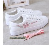 Zapatos vulcanizados transpirables de moda de primavera 2025, zapatillas de deporte para mujer, plataforma de cuero PU, calzado informal con cordones para mujer, calzado deportivo blanco 35 azul
