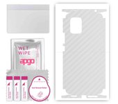 apgo Protective Skin Sticker for the back+sides compatible with Xiaomi Mi 10 Lite 5G, Full Wrap Film, Foil, Vinyl - Pattern Transparent Carbon