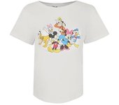 Camiseta de Mickey Minnie y The Gang para mujer/señora de Disney M blanco