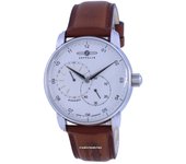Zeppelin New Captain's Line Leather Strap Automatic 8662-1 86621 Reloj Hombre plata
