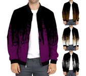 Chaquetas finas estampadas de otoño e invierno para hombre Chaquetas estampadas versátiles informales para hombre XXL negro
