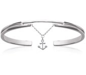 Les Trésors De Lily [P4380] - Bracelet Argent 'Ancre Marine' argenté (rhodié) - 58 mm 10x6 mm