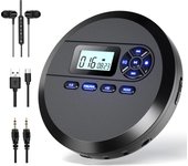 Reproductor de CD portátil Reproductor de CD compacto con altavoz y radio FM Reproductor de CD recargable de 2000 mAh Función de salto DESOBRY portátil Reproducción de efectos 5EQ