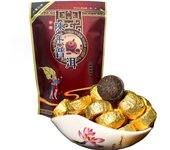 200g Pu-Erh Maduro Tuocha Bolsa Dorada Pu'er Té Negro Mini Pastel De Té Beneficios Para La Salud 200g