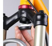 Soportes de bicicleta con protección antirrobo para horquilla delantera, funda oculta para auriculares y Apple Airtag.
