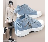 Zapatos informales de lona para mujer, zapatillas deportivas de alta calidad con plataforma con cordones, zapatos deportivos para mujer, tenis transpirables a la moda 35 beige