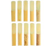 10 cañas de saxofón y clarinete en mi bemol, fuerza 2, juego de cañas profesionales robustas de madera para saxofón y clarinete en mi bemol.