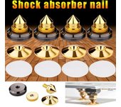 1 juego de base de púas para altavoces, soporte para altavoces, almohadillas para los pies, púas de cobre puro y dorado, caja de altavoz, púas, cono para el suelo, clavo para el pie 1 Pc