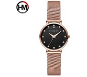 Relojes de mujer Movimiento japonés Top Marca de lujo Relojes de pulsera de malla con diamantes de imitación Waterproo