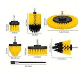 Juego de 7 cepillos para taladro, cepillo para fregar a motor, accesorio para taladro, cepillo para fregar a motor multiusos, herramienta de limpieza amarillo