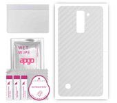 apgo Protective Skin Sticker for the back compatible with LG Stylus 2 Plus, Wrap Film, Foil, Vinyl - Pattern Transparent Carbon