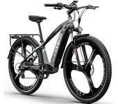 Bicicleta eléctrica Cysum Speedy 29'', 48v 500W, batería de iones de litio extraíble de 48V 14Ah, 75 Nm, bicicleta urbana eléctrica M gris