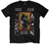 Bob Marley Camiseta unisex con estampado trasero Kaya Tour para adultos M negro