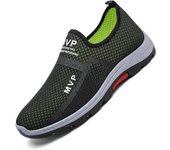 Zapatos casuales de malla para hombre, zapatillas ligeras de verano para caminar al aire libre, mocasines transpirables sin cordones para hombre, zapatillas para hombre 45 39