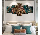 Pinturas rústicas de hombre mexicano abrazando a mujer, casa antigua maya azteca, imágenes de arte, impresión HD, decoración del hogar, 5 paneles, 5 uds. 20x35 20x45 20x55cm