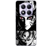 Funda Xiaomi Redmi Note 14 Pro 5G Sangoku Naruto Luffy one piece Dragon Ball Z fondo blanco y negro, anime manga Maniacase
