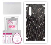 apgo Protective Skin Sticker for the back+sides compatible with Honor 20, Full Wrap Film, Foil, Vinyl - Pattern Carbon Black Pixel