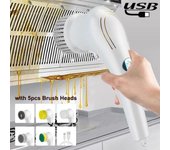 Depurador eléctrico con 5 cabezales de cepillo reemplazables, depurador de centrifugado inalámbrico portátil, cepillo de limpieza de mano para baño / bañera / azulejos de pared / piso / cocina