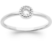 Solitaire Argent 'Unique' blanc argenté (rhodié) - 5 mm 58