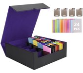 Estuche para cartas coleccionables, caja para guardar cartas, tablero divisor con tope y Pokeka MTG, varias cartas, color morado, 4 unidades