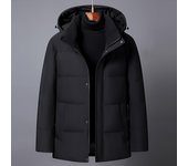 Chaqueta acolchada de invierno para hombre, abrigo de plumón de pato blanco cálido de talla grande 90% para hombres de mediana edad, Parka gruesa negra cálida, ropa de abrigo de invierno M negro