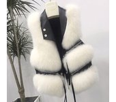 Chaqueta corta de invierno de piel sintética para mujer, abrigo cálido M blanco