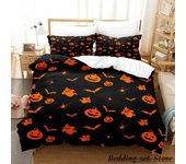 Juego de cama de vampiro volador de Halloween, juego de cama individual, doble, matrimonial, queen y king, juego de funda nórdica para dormitorio de adultos y niños, juego de anime de murciélago 70x133cm 2pcs