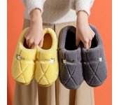Pantuflas de algodón y terciopelo con suela gruesa para mujer, cálidas y para el hogar en invierno Men's 40-41 café