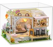 Kit de casa de muñecas hecho a mano Juego de miniatura CAT CAFE GARDEN Cat Cafe (t-Monstruo)