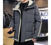 Abrigo cálido coreano de moda con chaqueta de invierno acolchada de algodón cálido con capucha para hombres L