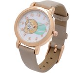 Reloj Mofusand analógico con correa de piel color pastel Komaru Macaron G gris [Fieldwork] para mujer MSD005-4 gris