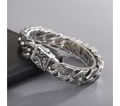 Accesorios casuales de color plateado para hombres, pulsera de metal con cadena de mano salvaje, brazalete vintage, pulseras de bicicleta para niños, punk 18CM