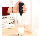 Mini batidora eléctrica creativa, utensilio de cocina: batidor de huevos, espumador de leche, batidora de café de HL negro
