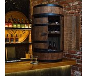 Casier à vin - Creative Cooper - Tonneau en bois avec portes, porte-bouteilles, casier à alcool, 80x50 cm, wengé